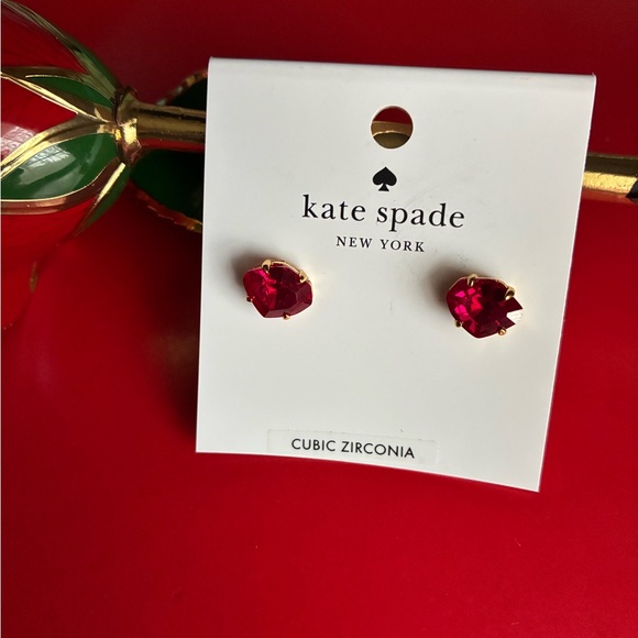 kate spade Jewelry - Kate Spade Ruby Red Heart Earrings